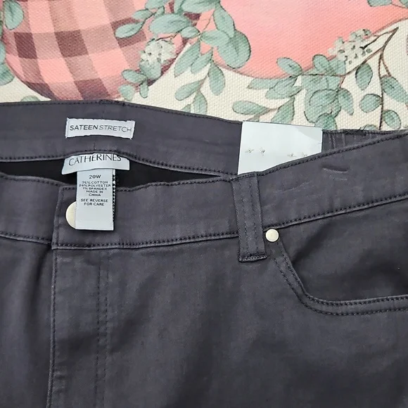 Womens Plus Sateen Stretch Jean type pants - Picture 2 of 3